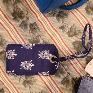 Vera Bradley Navy Turtle Print Wristlet